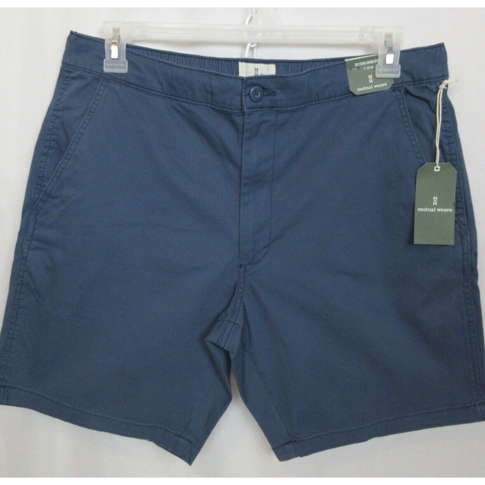MUTUAL‎ WEAVE CHINO BOARD SHORTS W/ DRAWSTRING Men's 42 Trooper Blue  NWT!!